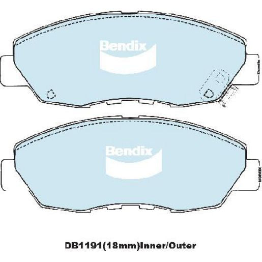 Bendix Heavy Duty Brake Pads Set Front - DB1191HD