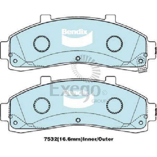 Bendix 4WD Brake Pads Set Front - DB1784-4WD