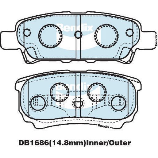 Bendix Heavy Duty Brake Pads Set Rear - DB1686HD