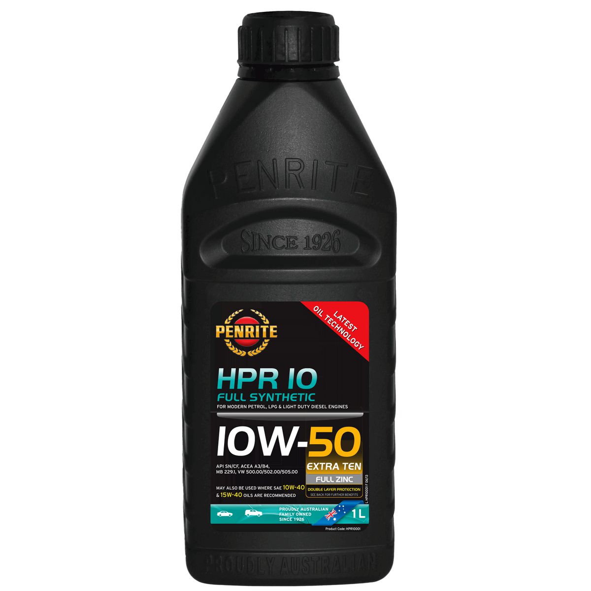 Penrite HPR 10 SAE 10W-50 Engine Oil 1L - HPR10001