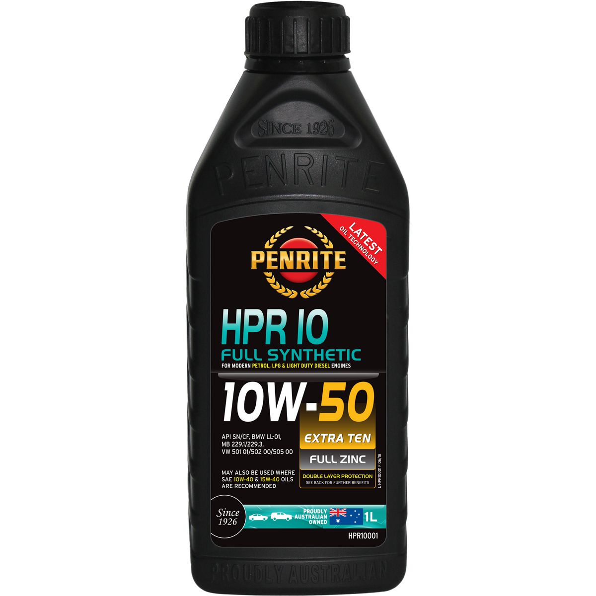 Penrite HPR 10 SAE 10W-50 Engine Oil 1L - HPR10001
