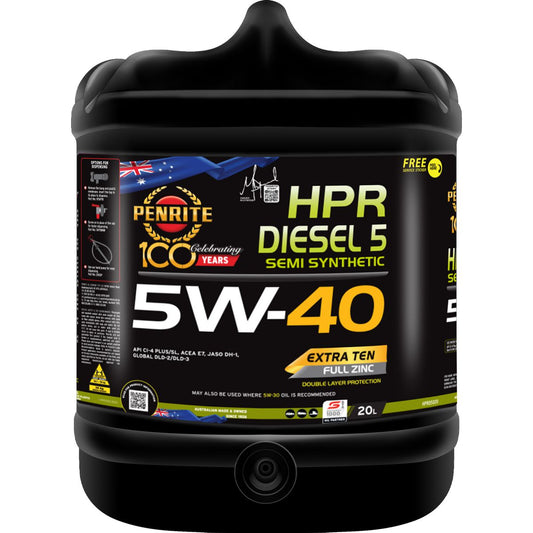 Penrite HPR Diesel 5 SAE 5W-40 Engine Oil 20L - HPRD5020
