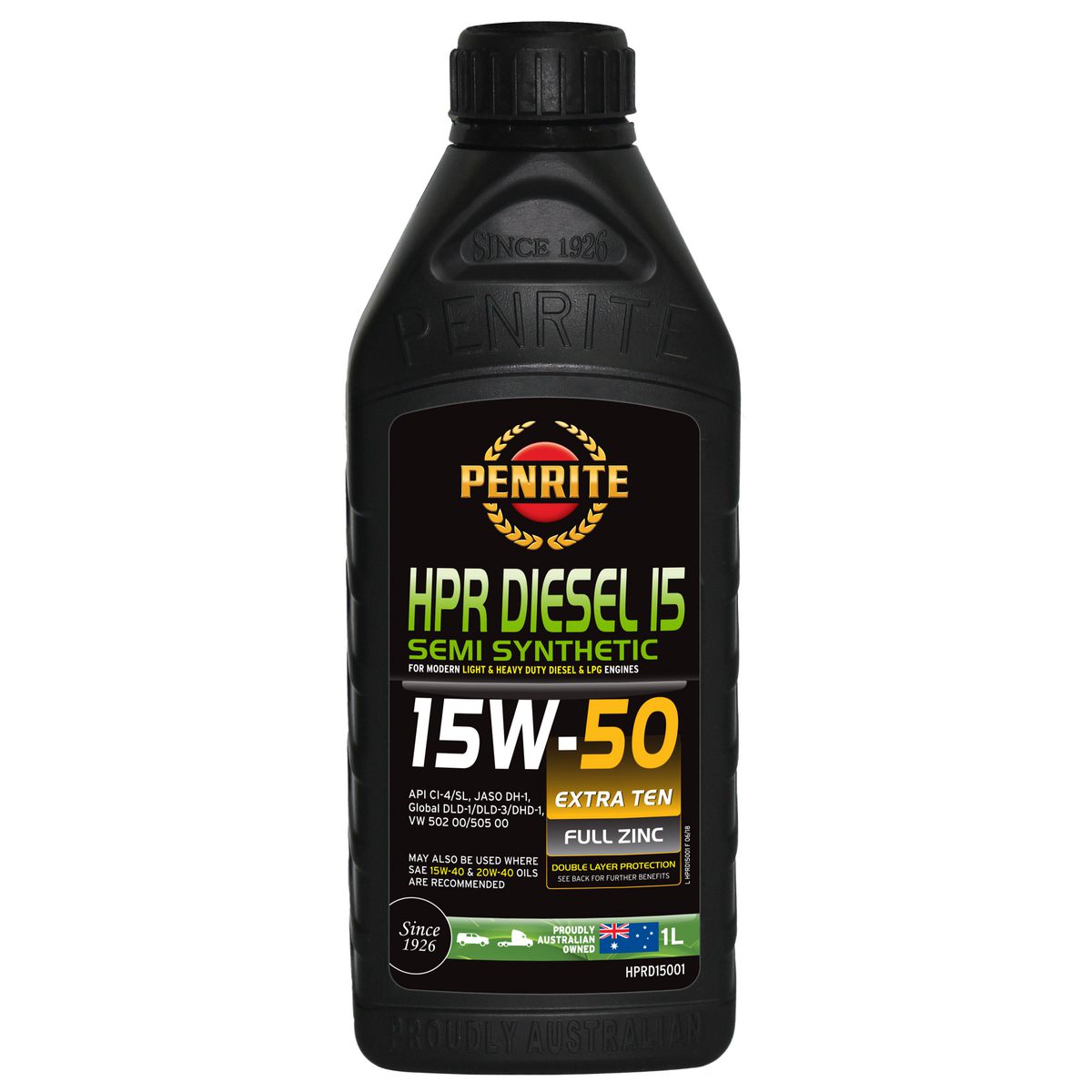 Penrite HPR Diesel 15 SAE 15W-50 Engine Oil 1L - HPRD15001