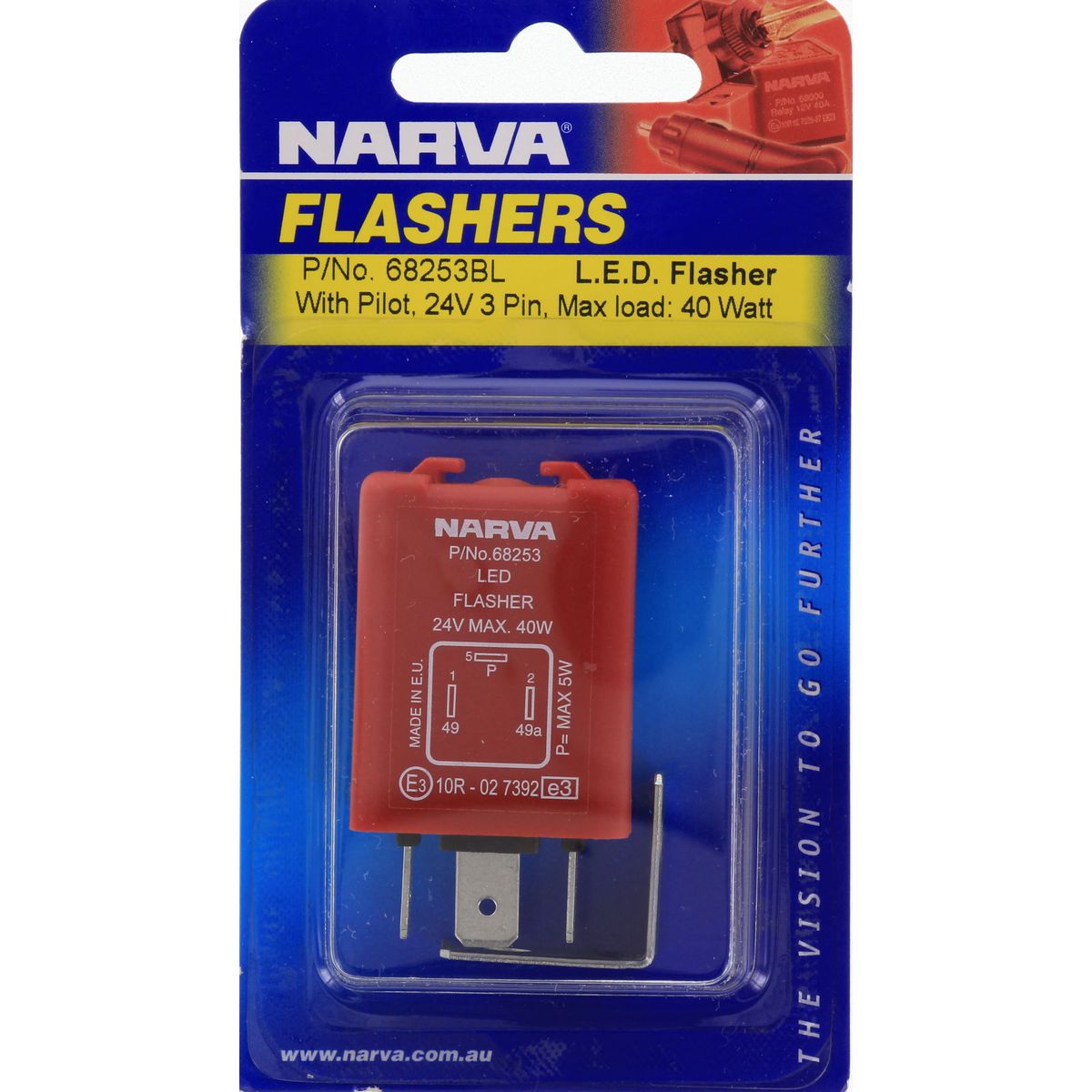 Narva Electronic LED Flasher With Pilot 24V 3 Pin - 68253BL