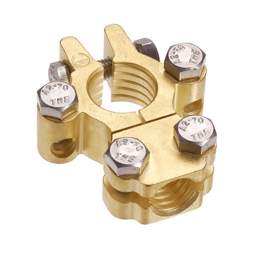 PROJECTA Premium Forged Brass Battery Terminal Heavy Duty Negative Saddle Mount With Dual Auxiliary 10-6B&S - BT620H-N1