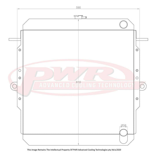 PWR Radiator 55mm fits Toyota Landcruiser HJ75 2H Diesel - PWR0477
