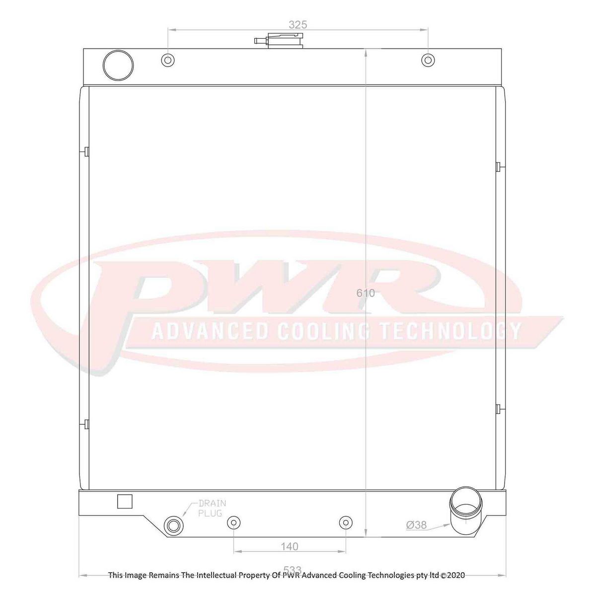 PWR Radiator 55mm fits Toyota Landcruiser HZJ70/75 Diesel - PWR5402
