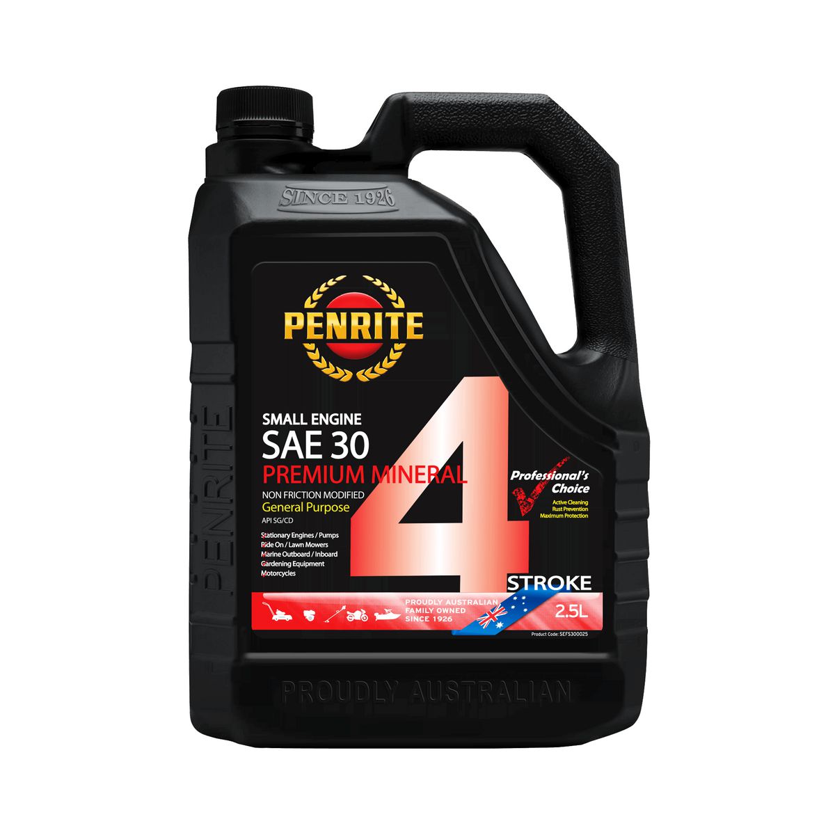 Penrite Small Engine 4 Stroke Oil SAE 30 2.5L - SEFS300025