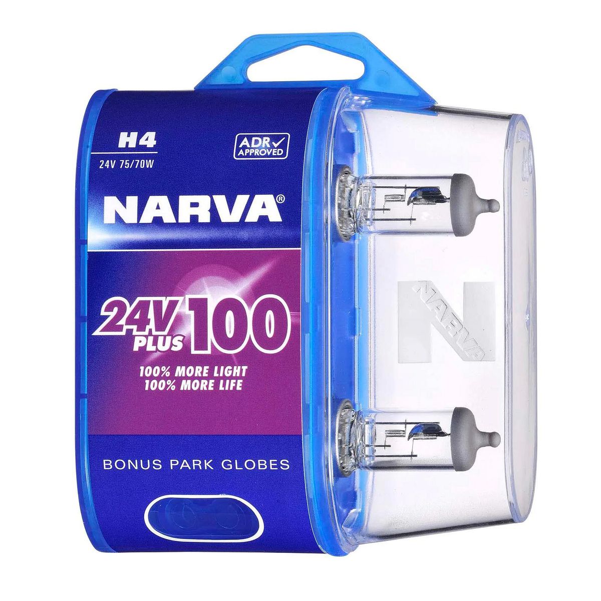 Narva H4 P43t PLUS100 Long Life Globe 24V 75/70W - 48874BL2