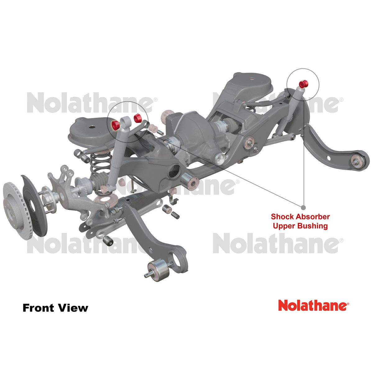 Nolathane Rear Uper Shock Absorber Bushing Kit - 43102