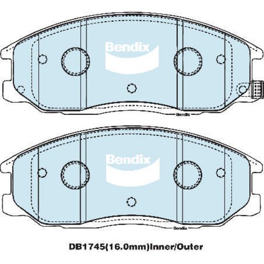 Bendix 4WD Brake Pads Set Front - DB1745-4WD