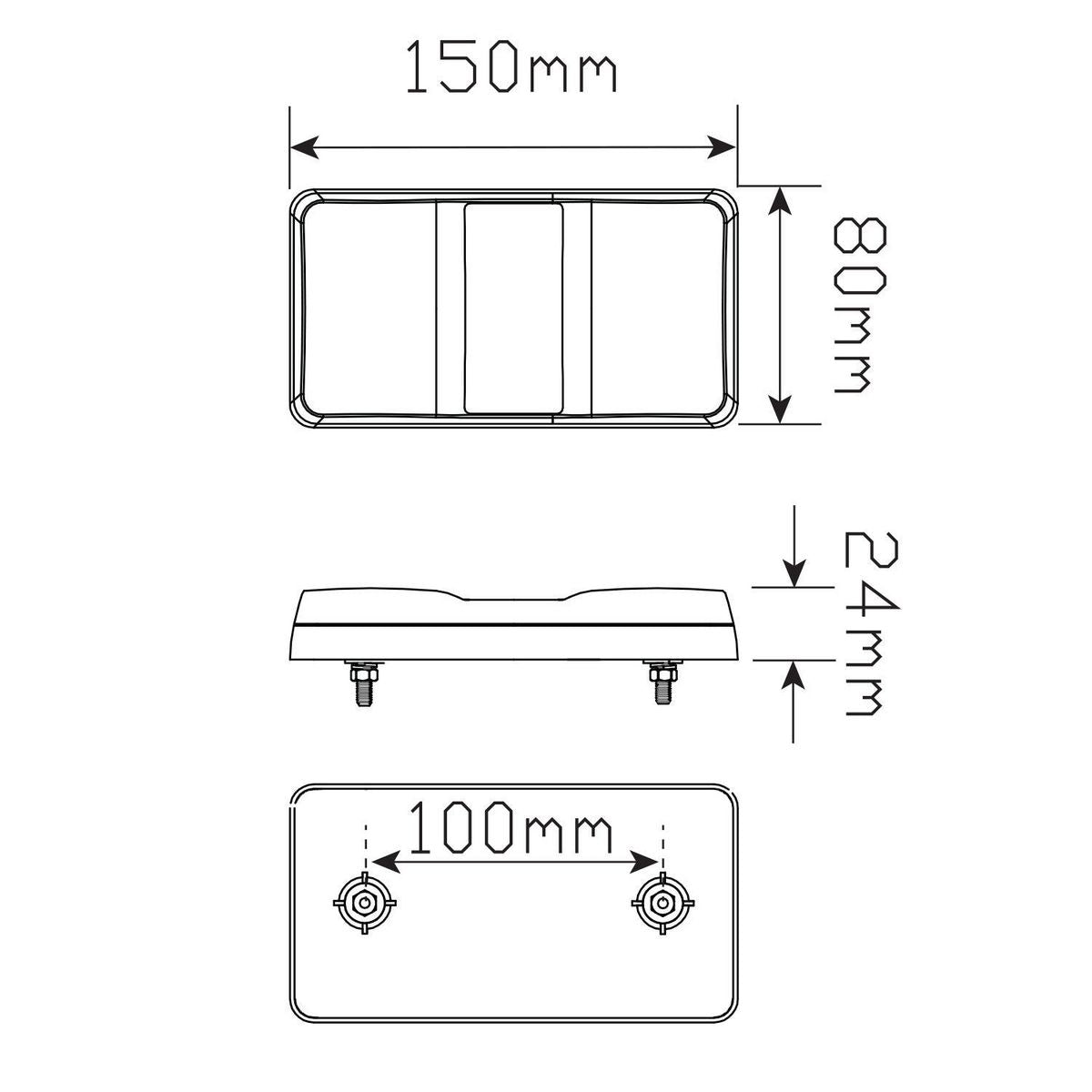 LED Autolamps Stop/Tail/Indicator Light LED 12V - 150BAR2