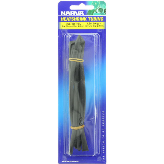 Narva Heat Shrink Standard Black ID: 4.8mm Length: 1.2m - 56614BL