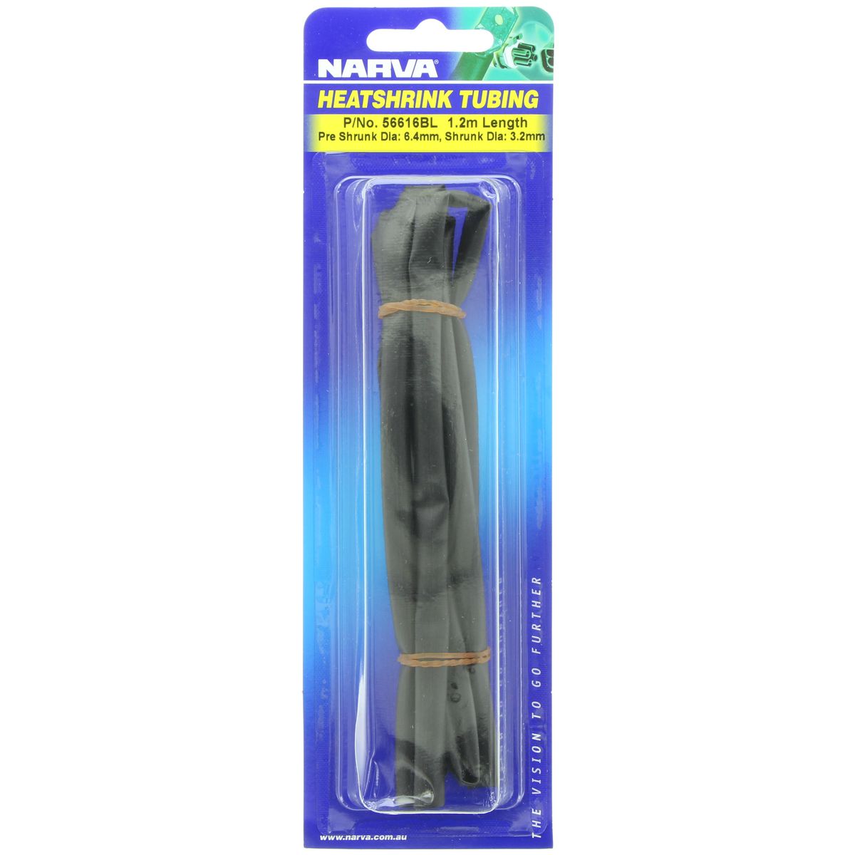 Narva Heat Shrink Standard Black ID: 6.4mm Length: 1.2m - 56616BL