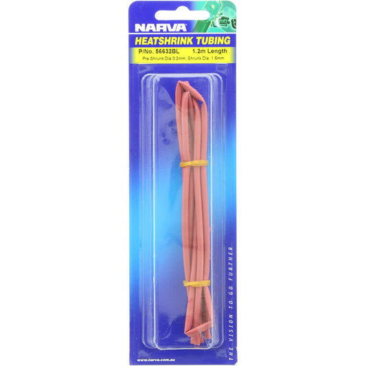 Narva Heat Shrink Standard Red ID: 3.2mm Length: 1.2m - 56632BL
