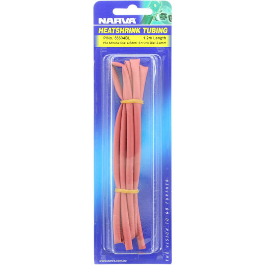 Narva Heat Shrink Standard Red ID: 4.8mm Length: 1.2m - 56634BL