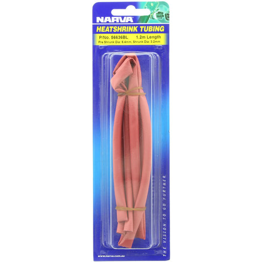 Narva Heat Shrink Standard Red ID: 6.4mm Length: 1.2m - 56636BL