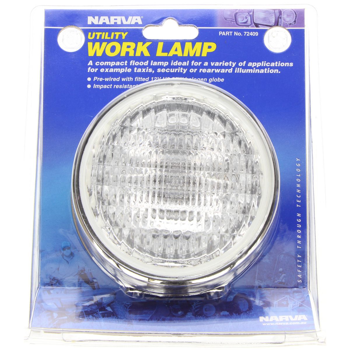 Narva Halogen Work Light Round 12V Flood Beam - 72409
