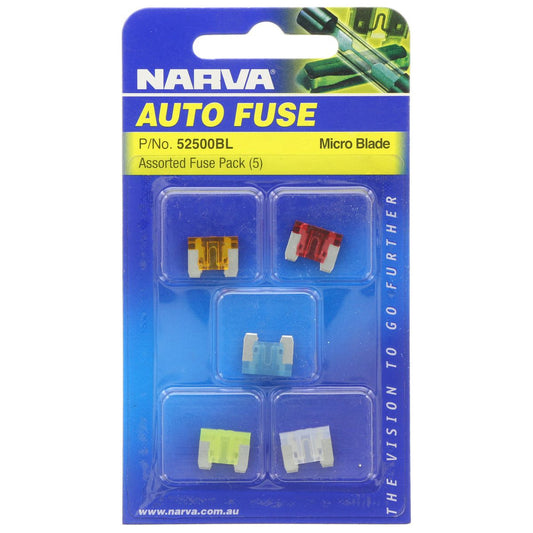 Narva Micro Blade Fuse Assortment 5 Pack - 52500BL