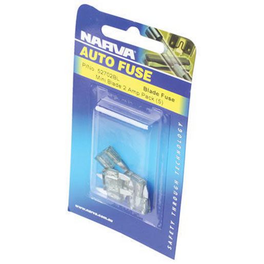 Narva Mini Blade Fuse 2A Grey 5 Pack - 52702BL