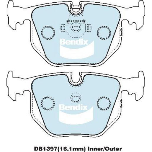 Bendix 4WD Brake Pads Set Rear - DB1397-4WD