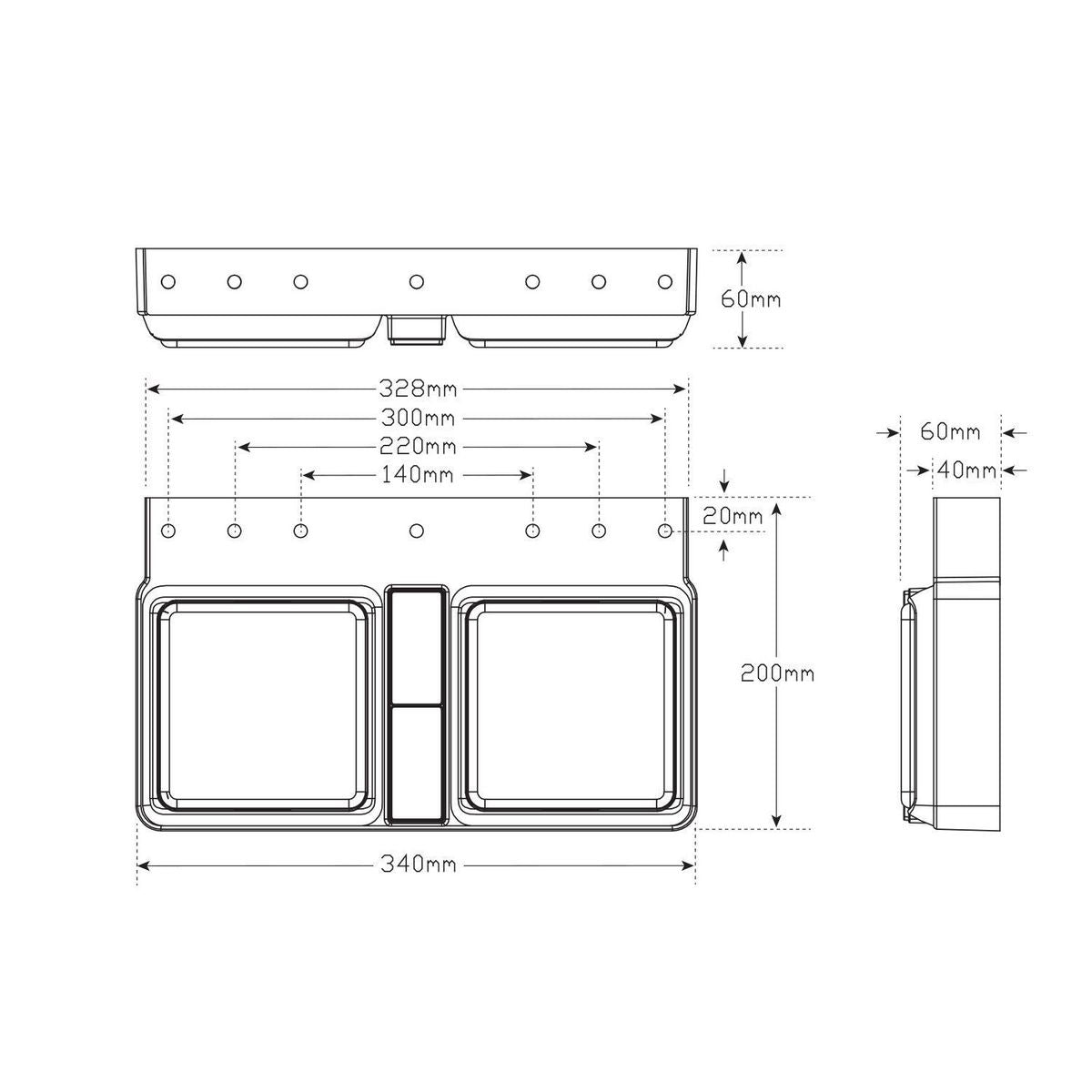 LED Autolamps MultiVolt R.H.S Stop/Tail/Indicator Assembly 128 Round LEDs - 125BARMR
