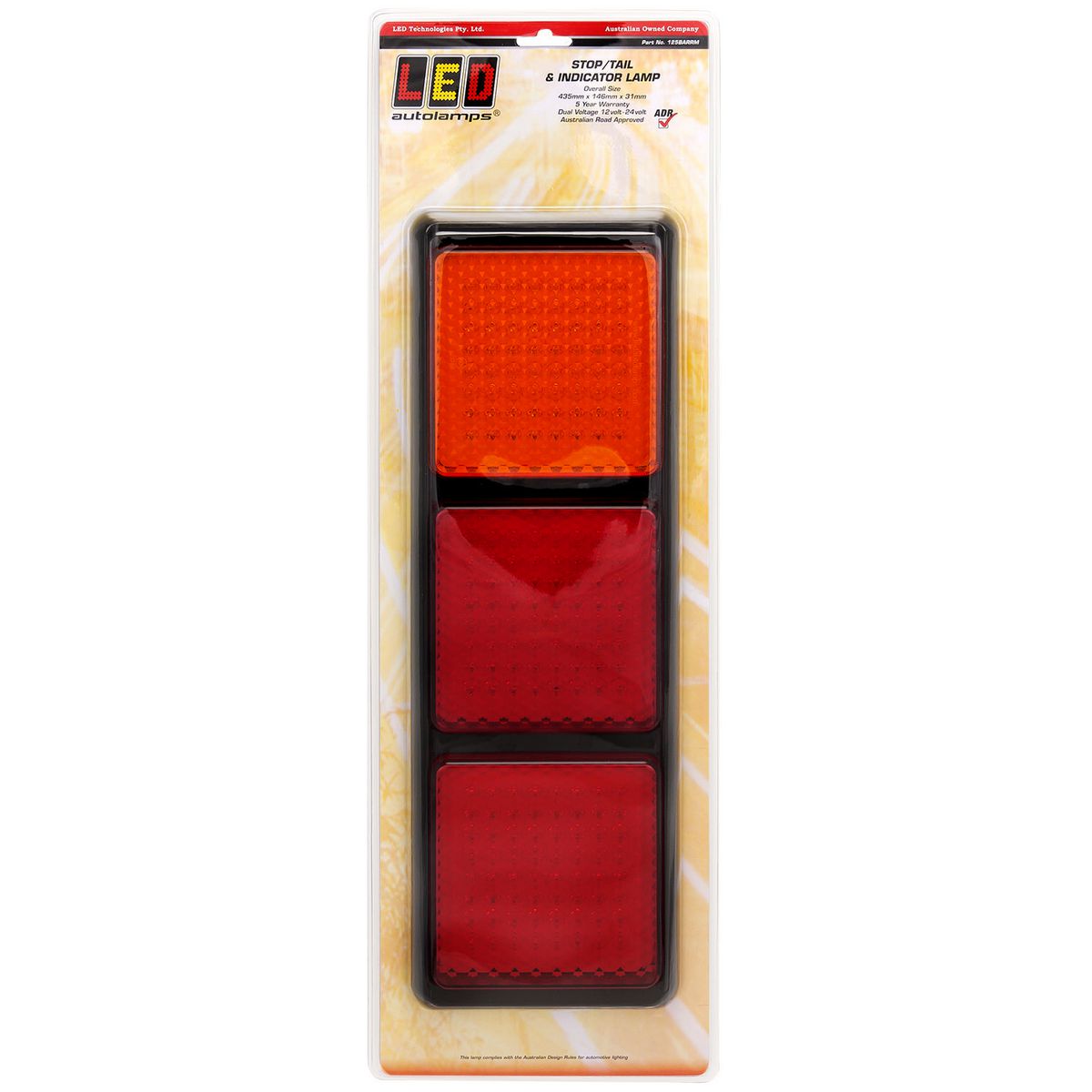 LED Autolamps 12/24V Stop/Tail/Indicator Assembly LED Light - 125BARRM