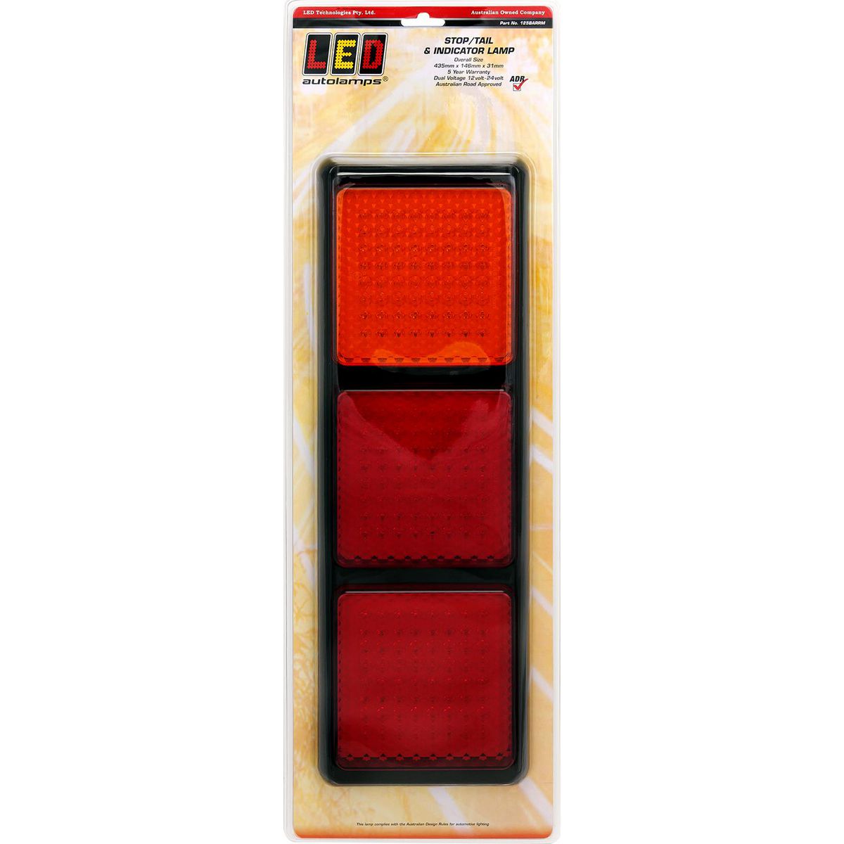 LED Autolamps 12/24V Stop/Tail/Indicator Assembly LED Light - 125BARRM