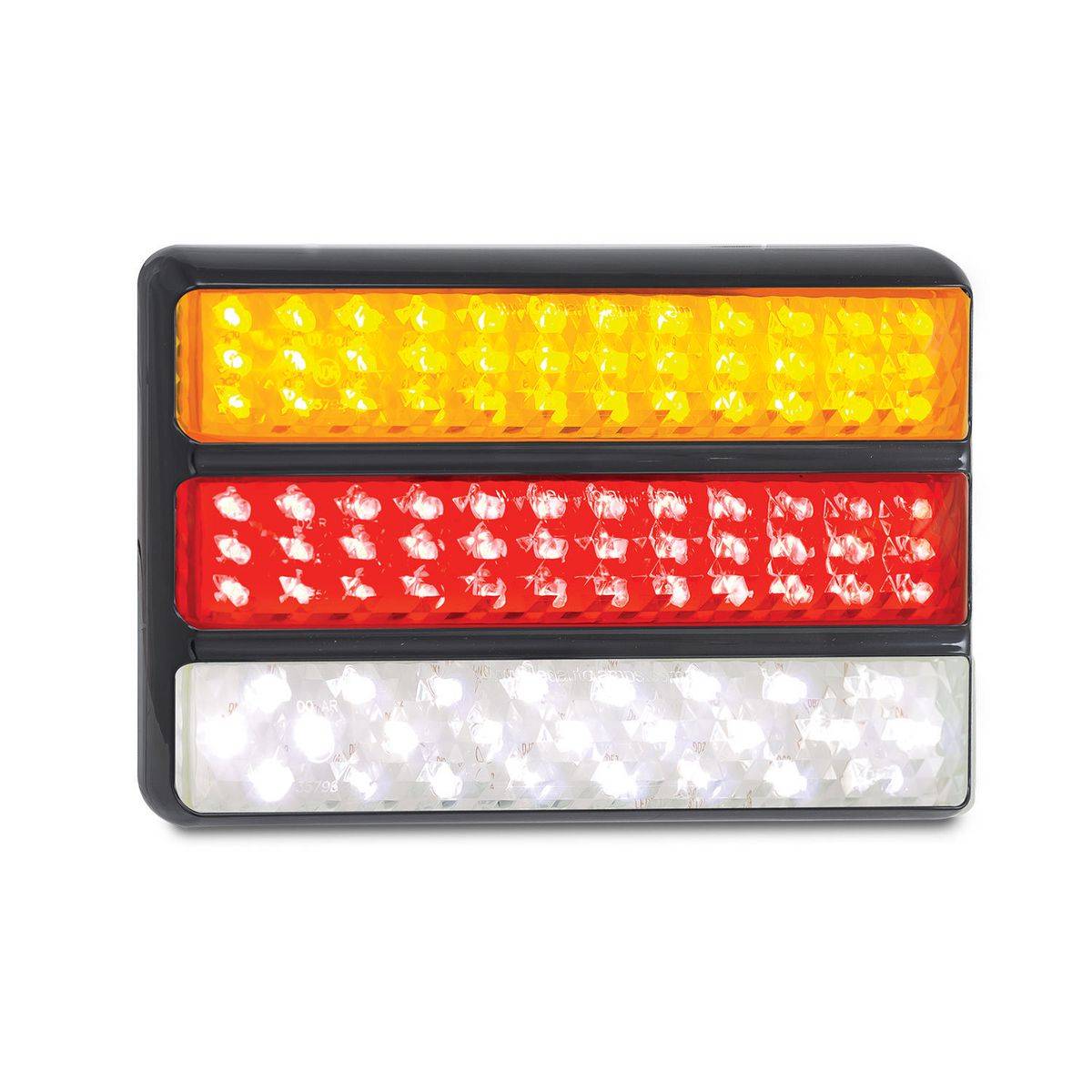 LED Autolamps Multi Volt Stop/Tail/Indicator/Reverse Lamp 97 LEDs With Black Bracket - 200BARWM