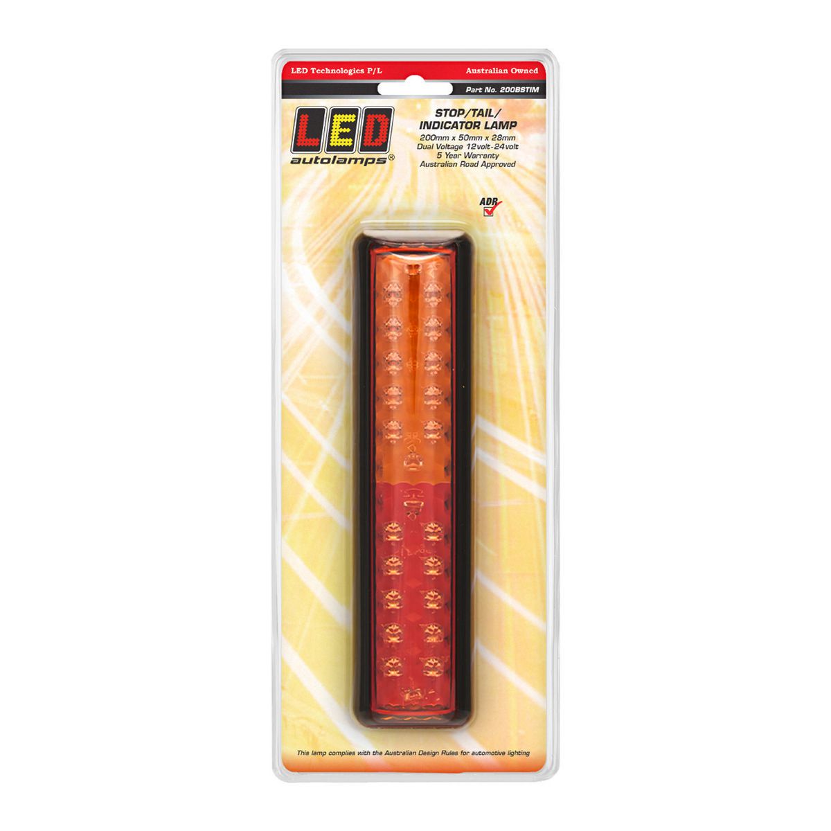 LED Autolamps 12/24V Stop/Tail Indicator Lamp Multi With Black Bracket - 200BSTIM