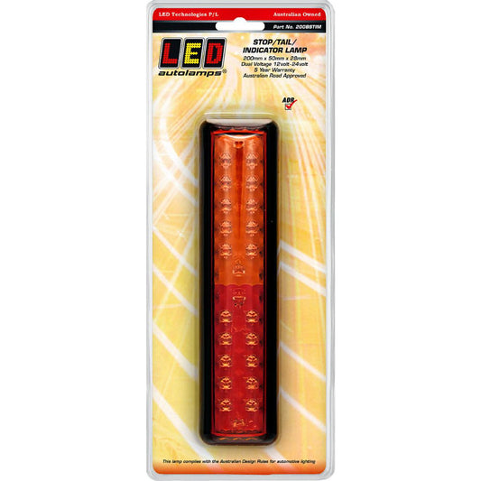 LED Autolamps 12/24V Stop/Tail Indicator Lamp Multi With Black Bracket - 200BSTIM