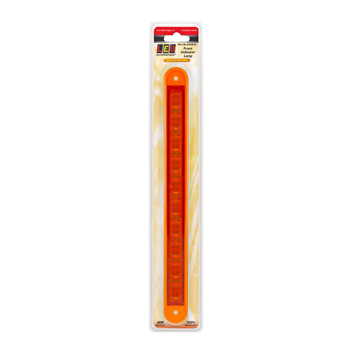 LED Autolamps 12V Indicator Strip Lamp With 10 Square LEDs Recessed Mount - 235A12