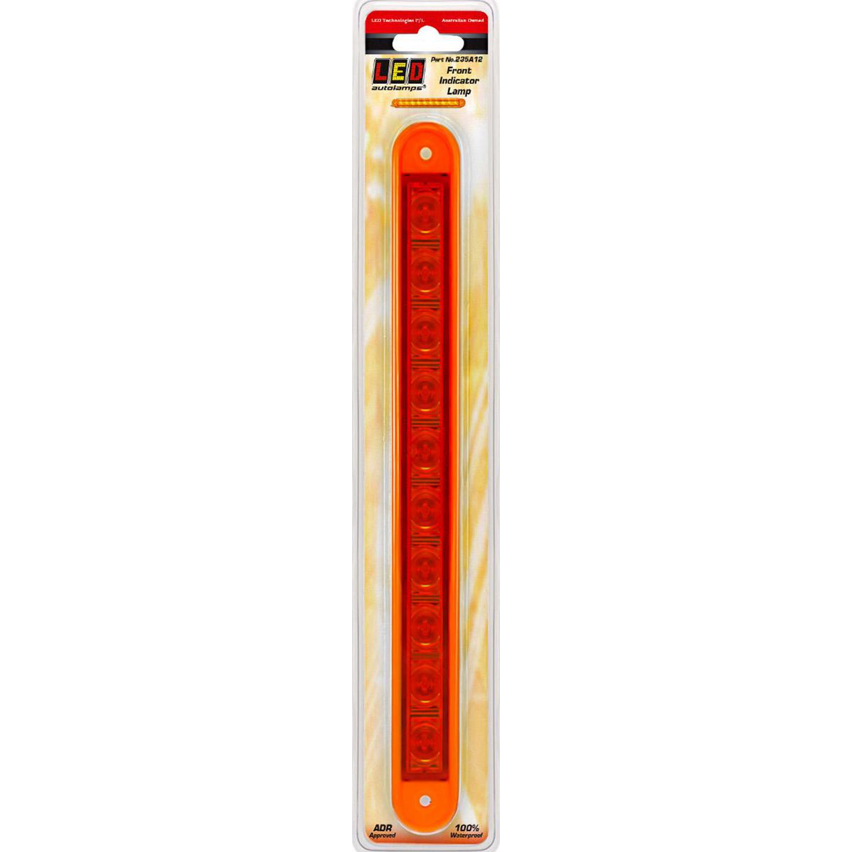 LED Autolamps 12V Indicator Strip Lamp With 10 Square LEDs Recessed Mount - 235A12