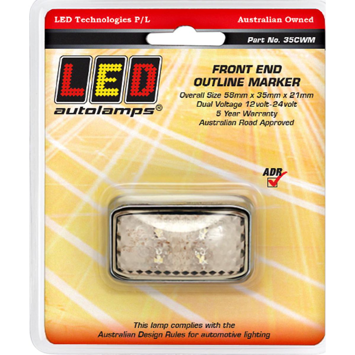 LED Autolamps Front Marker Light Clear Led 12 Or 24V - 35CWM