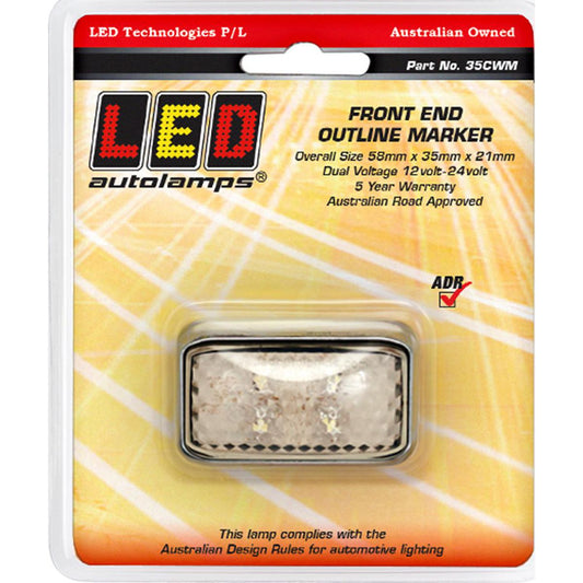 LED Autolamps Front Marker Light Clear Led 12 Or 24V - 35CWM