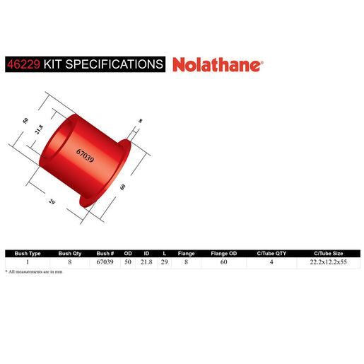 Nolathane Rear Upper Trailing Arm Bushing Kit - 46229