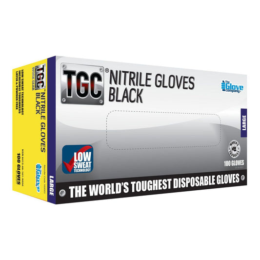 TGC Black Nitrile Gloves 100 Pack Large - 160003