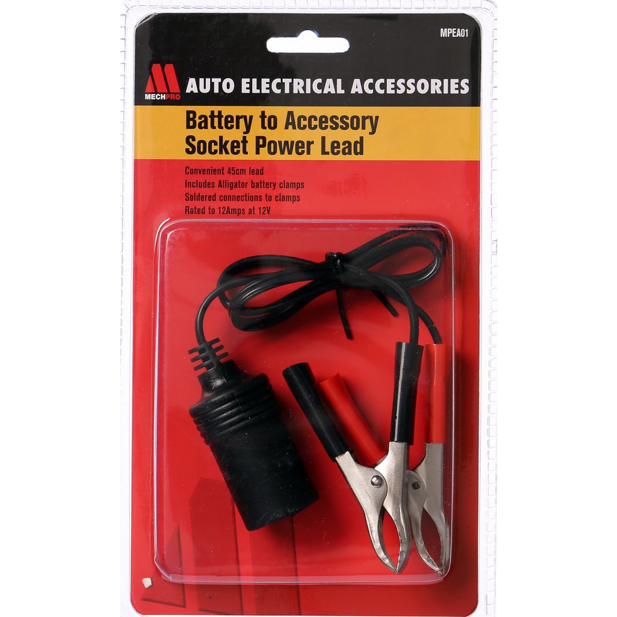 Mechpro Blue Battery to Accessory Socket Lead w/Alligator Clamps 12A 12V MPEA01 - MPEA01