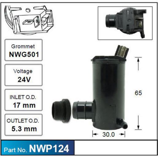 Nice Windscreen Washer Pump - NWP124