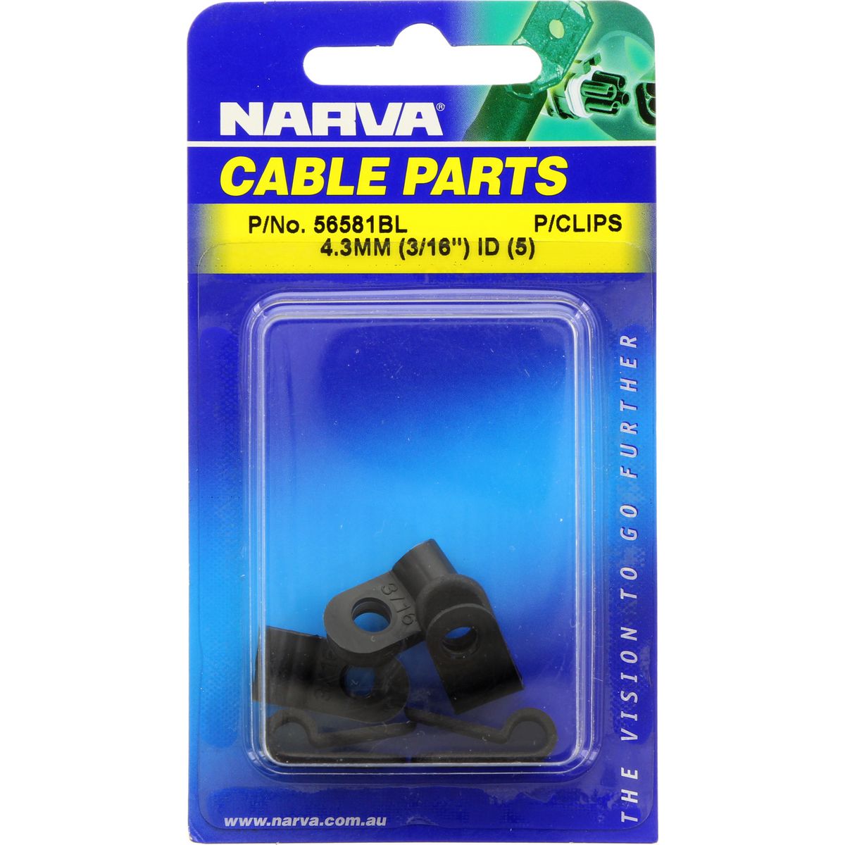 Narva P Clip 4.3mm Plastic 5 Packe - 56581BL