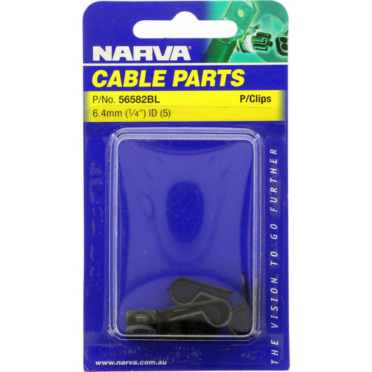 Narva P Clip 6.4mm Plastic 5 Packe - 56582BL