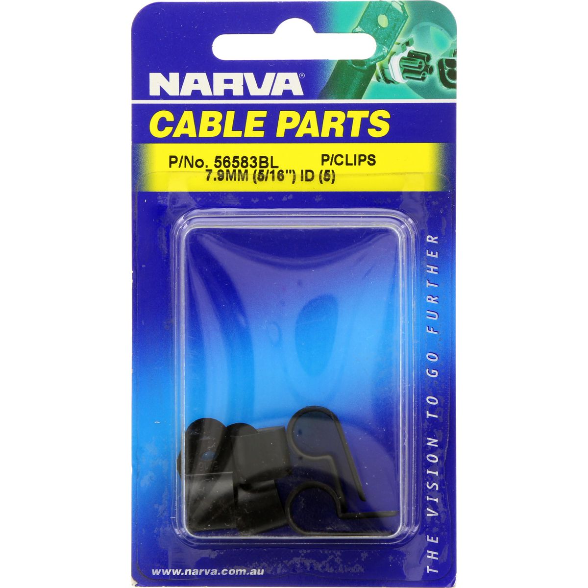 Narva P Clip 7.9mm Plastic 5 Packe - 56583BL