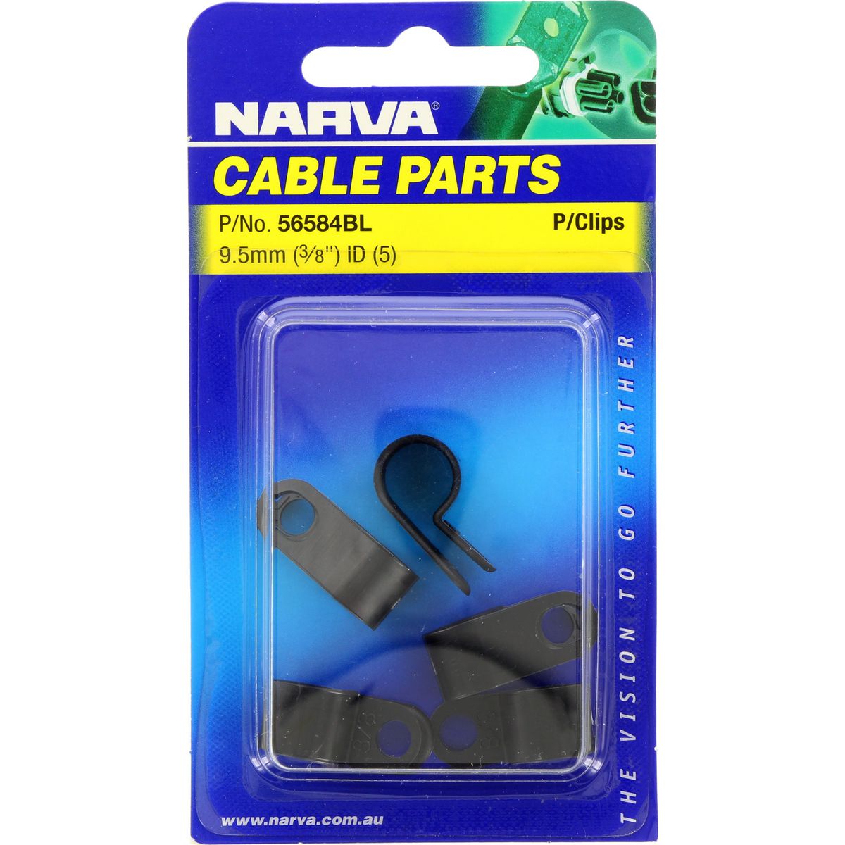 Narva P Clip 9.5mm Plastic 5 Packe - 56584BL