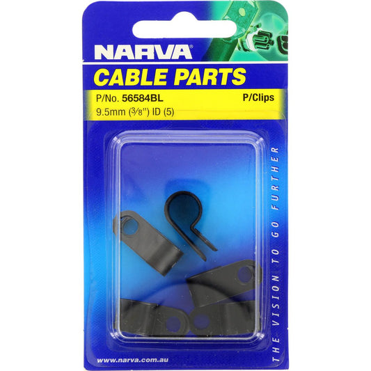 Narva P Clip 9.5mm Plastic 5 Packe - 56584BL