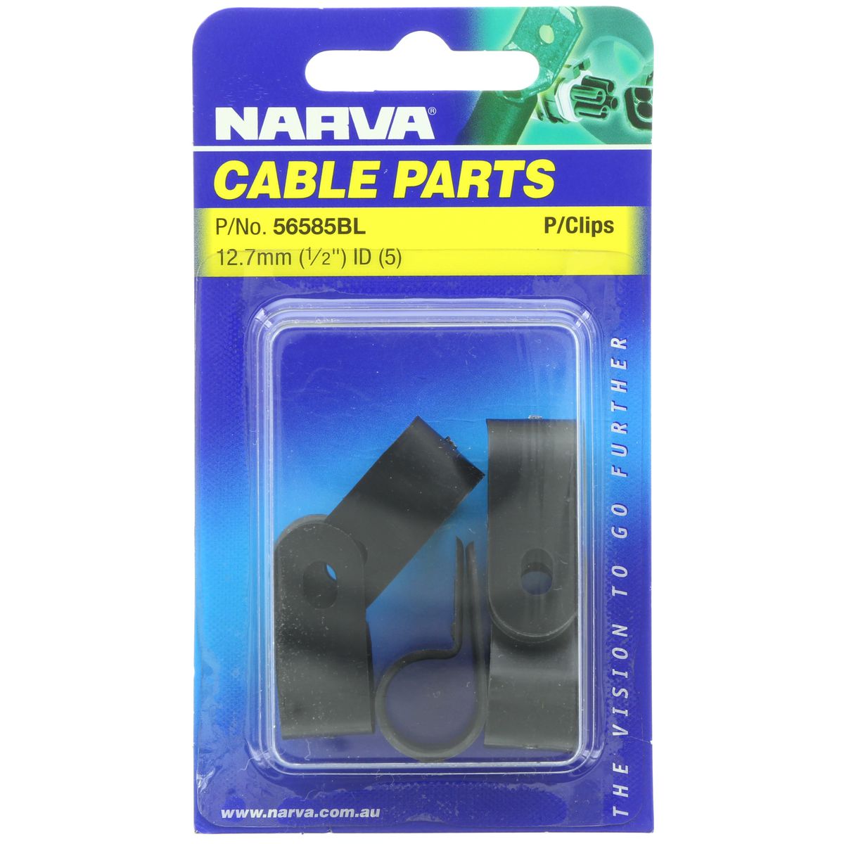 Narva P Clip 12.7mm Internal Diameter Plastic Pack of 5 - 56585BL