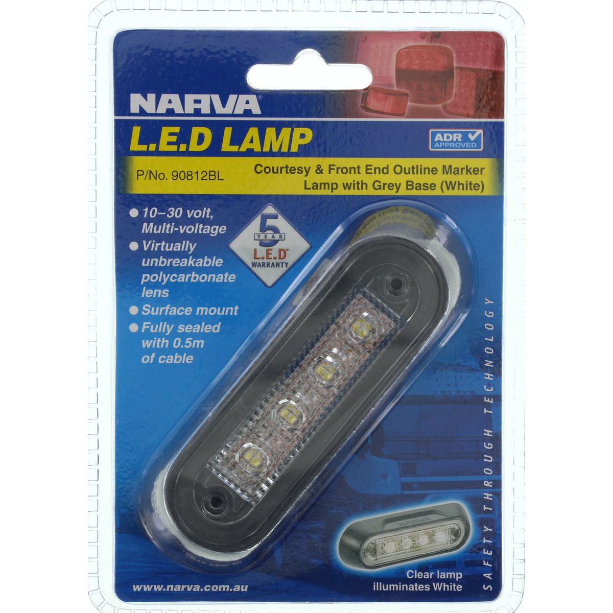 Narva Front Marker Light Clear LED 9 to 33V - 90812BL
