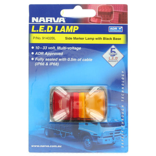 Narva Side Marker Light Red/Amber LED 9 to 33V - 91402BL