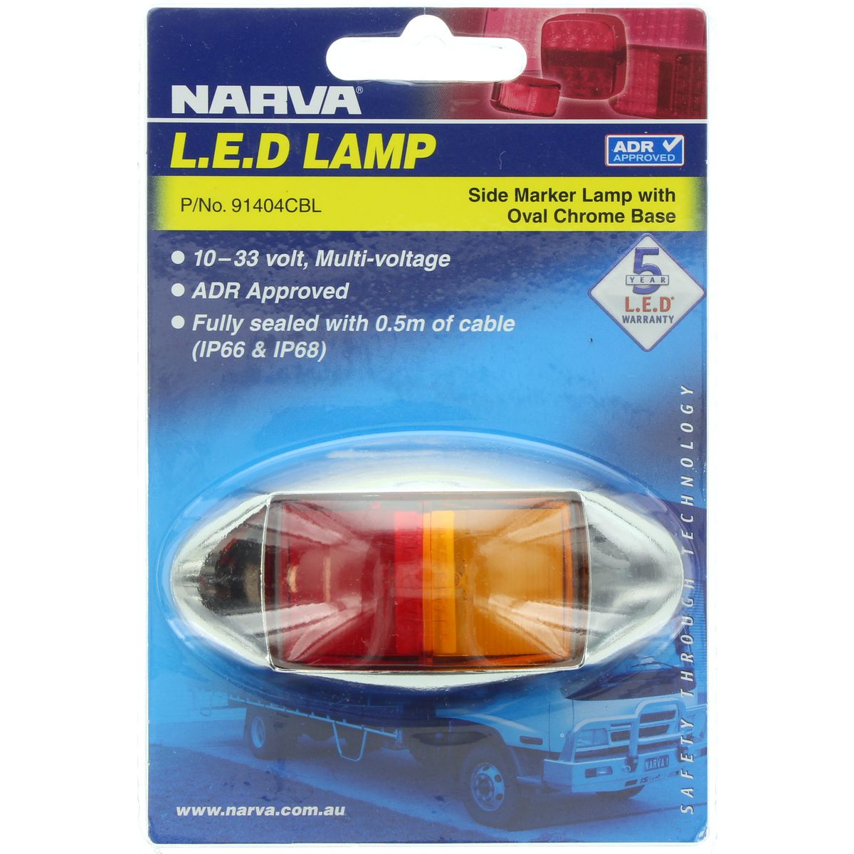 Narva Side Marker Light Red/Amber LED 9 to 33V - 91404CBL