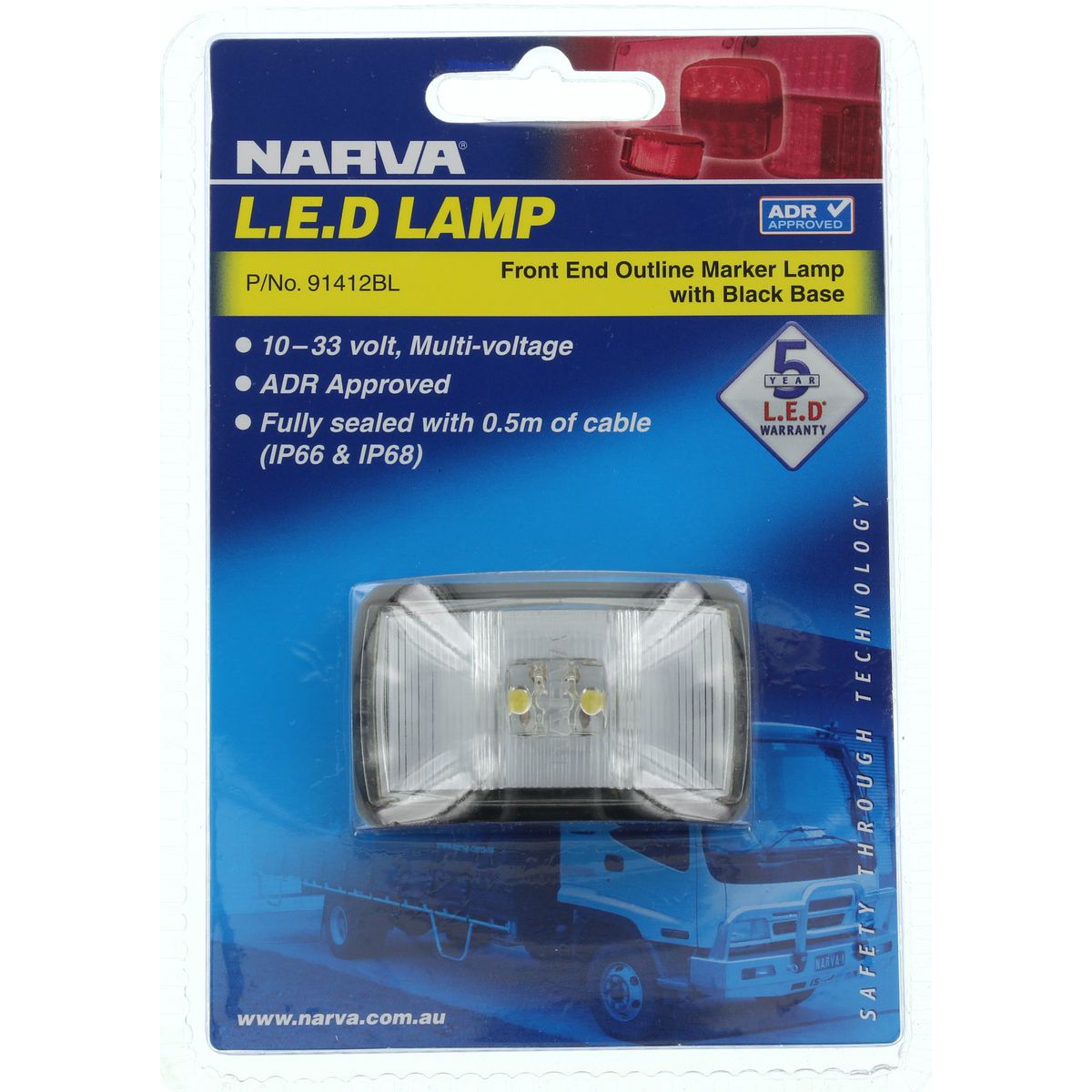 Narva Front Marker Light Clear LED 9 to 33V - 91412BL