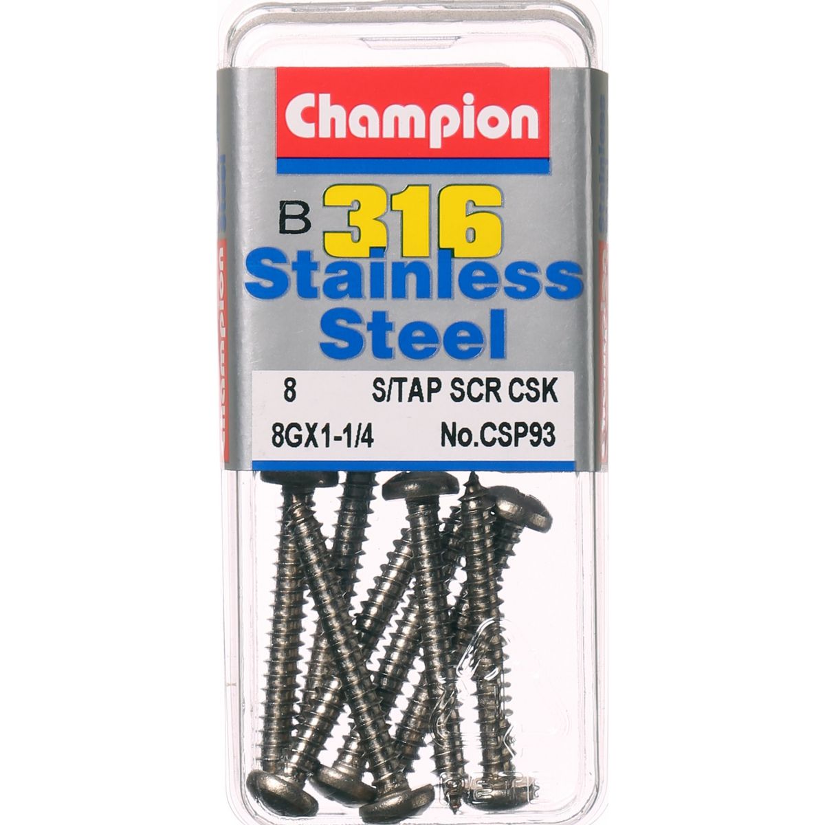 Champion Self Tapper Screw Pan Phillips Stainless Steel 4.2x32mm 316/A4 - CSP93
